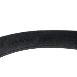 Pre Owned Burberry Black Leather Buckle Belt 80cm