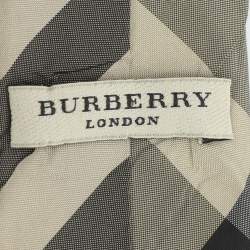 Pre Owned Burberry Beige/Black Nova Check Silk Tie