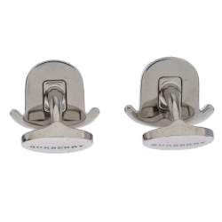 Burberry Black & White Enamel Silver Tone Cufflinks