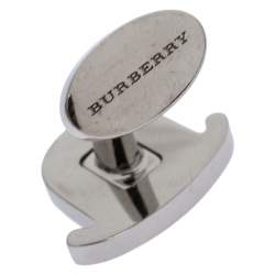 Burberry Black & White Enamel Silver Tone Cufflinks