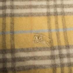 Pre Owned Burberry Light Yellow Nova Check Cashmere & Wool Fringed Scarf