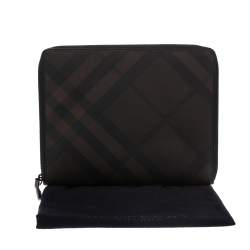 Burberry Brown Smoked Check Coated Canvas and Leather Tablet iPad 2 Case   