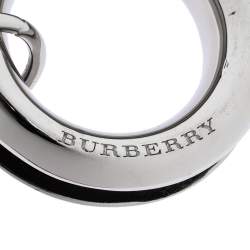 Burberry Palladium Plated Leather Detail Grommet Key Charm
