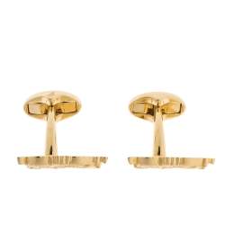 مملوكة مسبقًا Burberry Gold Tone Equestrian Knight Cufflinks