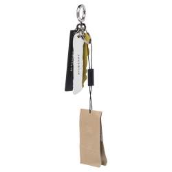 Burberry Multicolor Leather Script Collage Key Charm