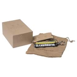 Burberry Multicolor Leather Script Collage Key Charm