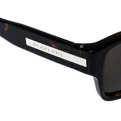 Pre Owned Burberry Dark Havana/ Brown B 4006 Rectangular Sunglasses