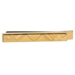 Burberry Check Engraved Gold Tone Tie Bar Burberry | TLC