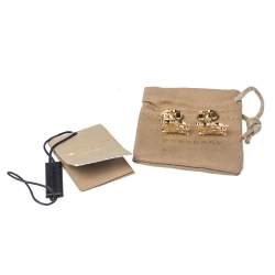 Burberry Equestrian Knight Gold Tone Cufflinks