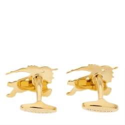  Burberry Equestrian Knight Gold Tone Cufflinks 