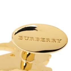  Burberry Equestrian Knight Gold Tone Cufflinks 