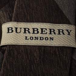 Pre Owned Burberry Metallic Brown London Silk Tie