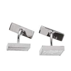 Burberry Silver Tone House Check Square Cufflinks