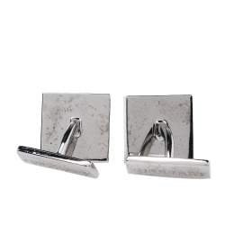 Burberry Silver Tone House Check Square Cufflinks
