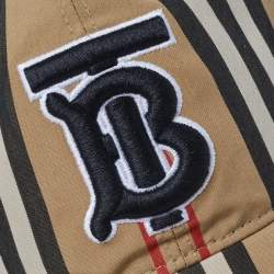 Pre Owned Burberry Beige Striped Cotton Baseball Cap L