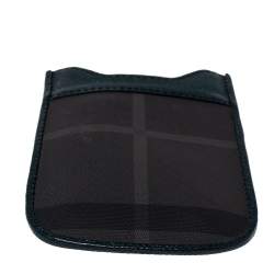 Burberry Green/Grey Check Canvas and Leather Phone Pouch