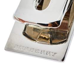 Pre Owned Burberry Nova Check Silver Tone Money Clip