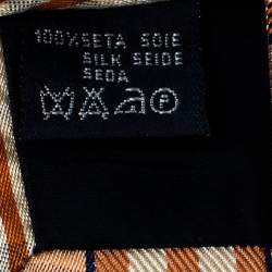 Pre Owned ربطة عنق بربري حرير كاروهات نوفا برتقالي