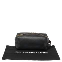 Burberry London Check Coated Canvas And Leather Travel Pouch