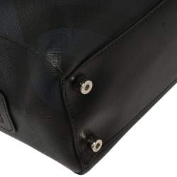 Burberry London Check Coated Canvas And Leather Travel Pouch