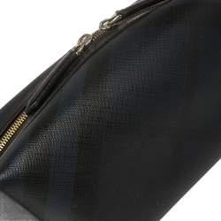 Burberry London Check Coated Canvas And Leather Travel Pouch