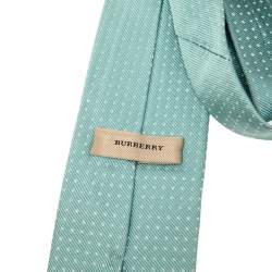 Pre Owned Burberry Pale Blue Jacquard Silk Tie