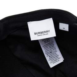 Burberry Black TB Monogram Detail Modal And Leather Trucker Cap M