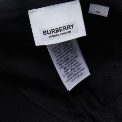 Burberry Black TB Monogram Detail Modal And Leather Trucker Cap M