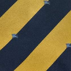Pre Owned Burberry Two Tone Diagonal Striped Silk Tie