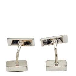 Pre Owned Burberry Iconic Classic Nova Palladium Plated Metal Cufflinks