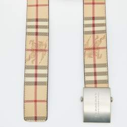 Burberry Beige Haymarket Check Coated Canvas Belt 105 CM