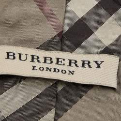 Pre Owned ربطة عنق بربري حرير بطبعة نوفا تشيك بيج 