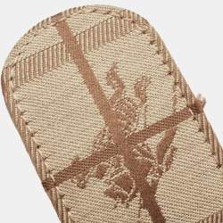 Pre Owned Burberry Beige /Brown Haymarket Check Canvas and Leather Belt 100CM