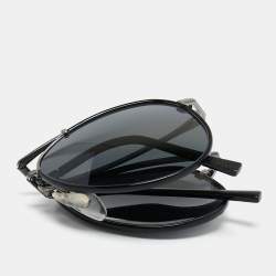 Pre Owned Burberry Gunmetal Tone/Dark Grey B 3091-J Folding Pilot Sunglasses