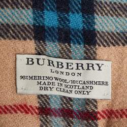 Burberry Beige & Blue Nova Check Wool & Cashmere Stole