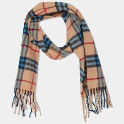 Burberry Beige & Blue Nova Check Wool & Cashmere Stole