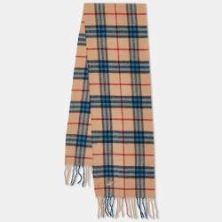 Burberry Beige & Blue Nova Check Wool & Cashmere Stole