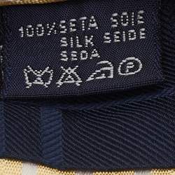 Pre Owned Burberry Yellow Striped Silk Traditional Tie