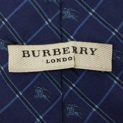 مملوكة مسبقًا Burberry  Blue Patterned Jacquard Silk Tie
