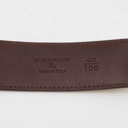  Burberry Beige Haymarket Check Coated Canvas Logo Plaque Cut to Size Belt 100CM