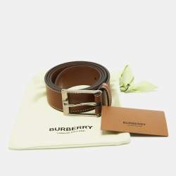 Burberry Tan Leather Buckle Belt 90CM