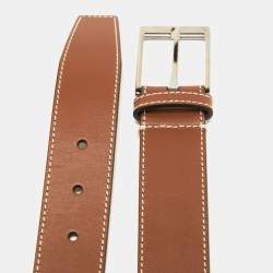 Burberry Tan Leather Buckle Belt 90CM
