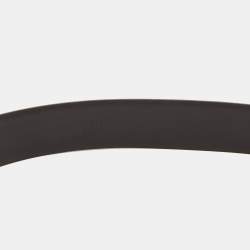 Burberry Dark Brown Leather Logo Plague Waist Belt 90 CM