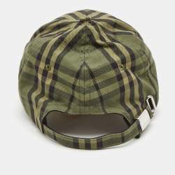 Pre Owned Burberry Green Check Canvas Baseball Cap S