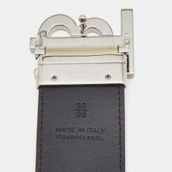 Burberry Beige/Black Housecheck Coated Canvas and Leather TB Logo Reversible Belt 95CM