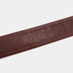 Burberry Brown House Check Canvas and Leather Buckle Belt 90CM