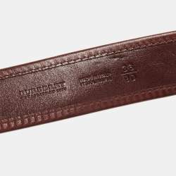 Burberry Brown House Check Canvas and Leather Buckle Belt 90CM