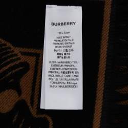 Pre Owned Burberry Brown Oak Leaf Wool Football Scarf