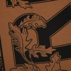 Pre Owned Burberry Brown Oak Leaf Wool Football Scarf