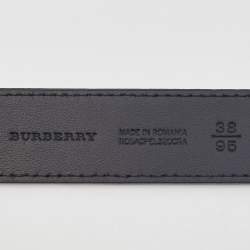 مملوكة مسبقًا Burberry Black Leather Buckle Belt 95CM